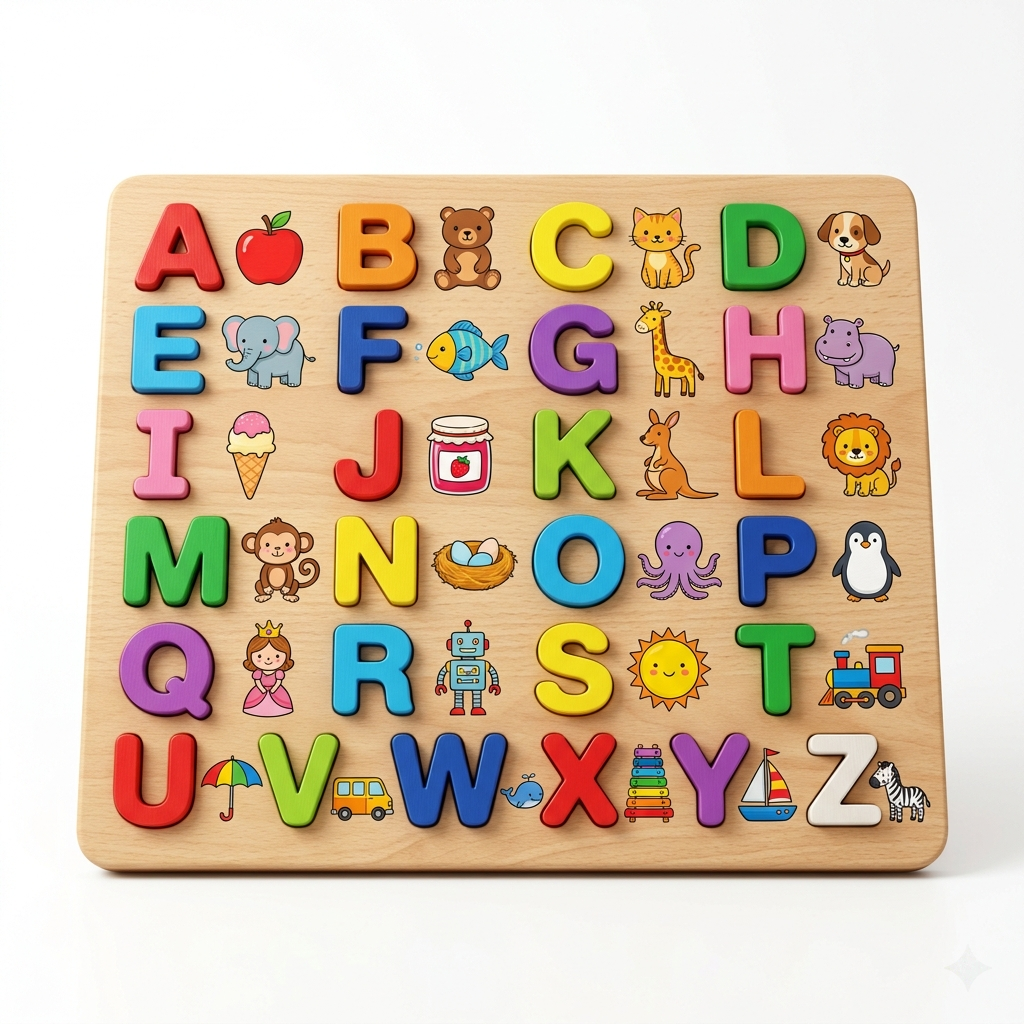 Wooden Alphabet Board – A to Z Learning Toy