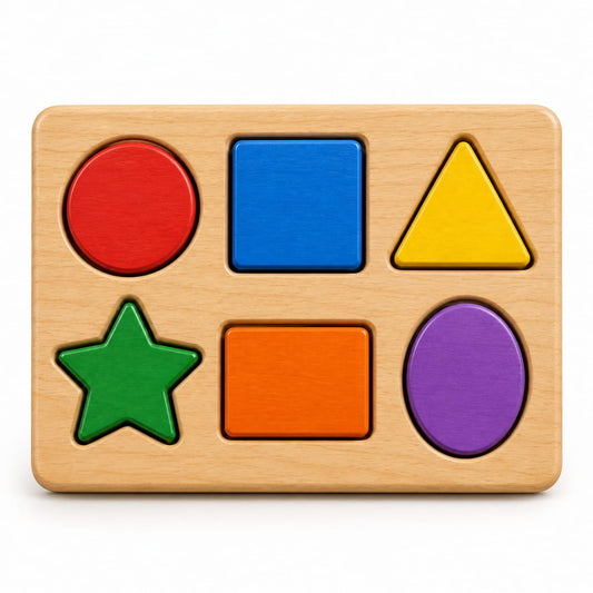 Colorful Wooden Shape Board – Montessori Learning Toy for Kids